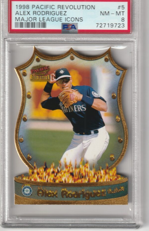 1998 Pacific Revolution Major League Icons Alex Rodriguez PSA 8