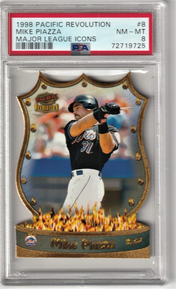 1998 Pacific Revolution Major League Icons Mike Piazza PSA 8