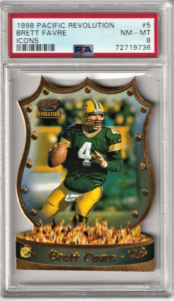 1998 Pacific Revolution Major League Icons Brett Favre PSA 8