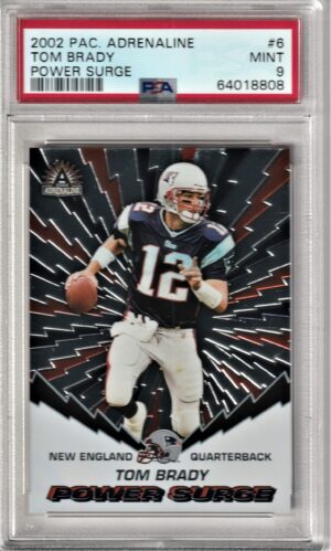 2002 Pacific Adrenaline Power Surge Tom Brady PSA 9